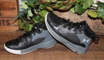 Boy's SIZE 1 UNDER ARMOUR Black & Gray Hi Top Sneakers Shoes