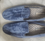 SLEEK MENS NAVY BLUE VELVET DRESS SHOES!!