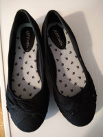 Women's Black flat dress shoes-$5 each