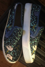 Coach Cameron Blue Floral Slip On Sneaker Shoes Size 10B