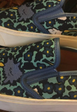 Coach Cameron Blue Floral Slip On Sneaker Shoes Size 10B