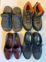 LOT OF 4 pair of men's shoes boots loafers sketchers sneakers
