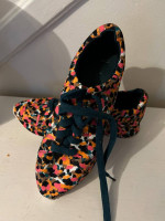 Zara Shoes Womens Multicolor Leopard Satin Sneakers - Size EU40/ 8.5-9