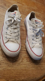 CONVERSE ALL STAR M7652 SHOES WHITE RED BLUE SNEAKERS MENS 7 PRE-OWNED