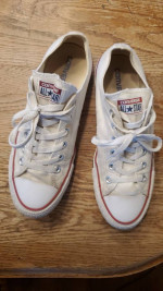 CONVERSE ALL STAR M7652 SHOES WHITE RED BLUE SNEAKERS MENS 7 PRE-OWNED