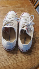 CONVERSE ALL STAR M7652 SHOES WHITE RED BLUE SNEAKERS MENS 7 PRE-OWNED