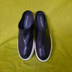 Kelsi Dagger Brooklyn Black Genuine Leather women shoes slippers Sz 7