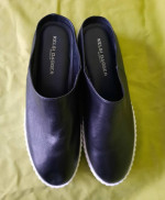 Kelsi Dagger Brooklyn Black Genuine Leather women shoes slippers Sz 7