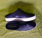 Kelsi Dagger Brooklyn Black Genuine Leather women shoes slippers Sz 7