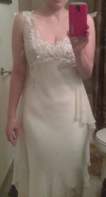 wedding dress and shoes