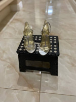 Clear silver shoes