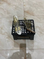 Clear silver shoes