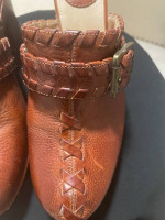 Women's Brown Leather Shoes/Slides