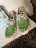 Women's Sperry Top-Sider Get Wet Bahama Green Seersucker 8M Shoes