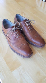 Men's Size 12 Perry Ellis Brown Oxford Asher Dress Shoes