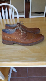 Men's Size 12 Perry Ellis Brown Oxford Asher Dress Shoes