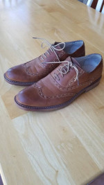 Men's Size 12 Perry Ellis Brown Oxford Asher Dress Shoes