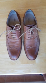 Men's Size 12 Perry Ellis Brown Oxford Asher Dress Shoes