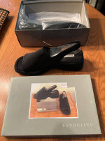 Black sling-back open toe shoes 10M