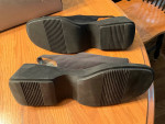 Black sling-back open toe shoes 10M