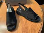Black sling-back open toe shoes 10M