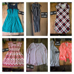 Clothes, pair of shoes (new), purse and wallets