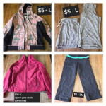 Clothes, pair of shoes (new), purse and wallets