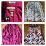 Clothes, pair of shoes (new), purse and wallets