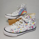 Converse Chuck Taylor All Star Rainbow Unicorn High Top Shoes Youth Girl's