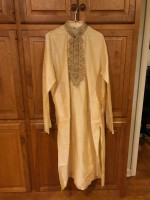Gold Kurta and shoes