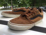 Mens vans brown leather low top pro shoes size 9