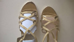 Womens shoes 7M satin gold sandals I. Miller new unworn condition