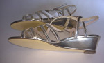 Womens shoes 7M satin gold sandals I. Miller new unworn condition