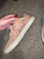 Tan Lace Up Sneakers Tennis Shoes
