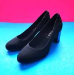 ANNE KLEIN Iflex PumpWomens 3 1/4" Heel Shoes, Black, Fabric, Size 10M