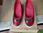 Six pair of ladies shoes and ten custom jewelry necklace