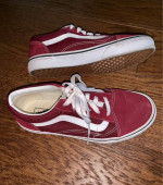 NEW Vans Juniors Old Skool Sneakers Red White Size Junior Size 6 Lace Up Shoes