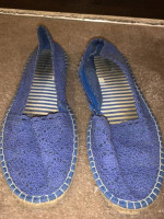 Blue Lace Flat Shoes