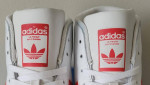 Men's Adidas Pro Model Red-White Stripe Shoes, Size 9