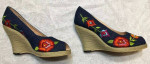 Sandalias Ayelet Platform Wedge Flower Embossed Women's Shoes US Size