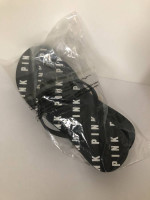 Victoria’s Secret PINK Black Logo Flip Flops Thongs Beach Shoes