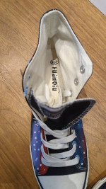 Super cool Doctor Who Tardis Dalek painted Japanese Converse-style shoes
