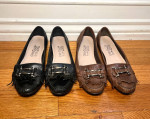Women’s Black & Brown Salvatore Ferragamo Horsebit Tassel Shoes 7.5