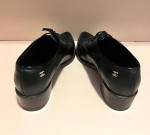 Women’s Chanel Black Leather Lace Up Shoes Size 8