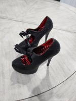 BORDELLO Black glitter shoes size 6