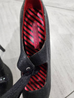 BORDELLO Black glitter shoes size 6