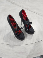 BORDELLO Black glitter shoes size 6