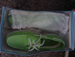 Pair of ladies light green shoes