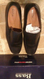 Bass Mens Black Butler Slip On Shoes Size 12 New In Box