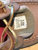 Sperry Top Sider Brown Gold Leather Dock Boat Shoes Size 5.5M Women's